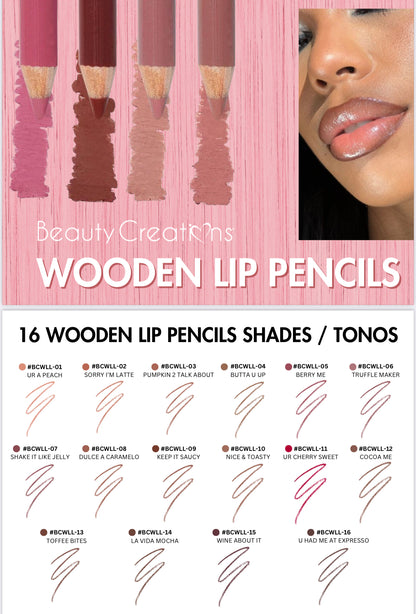 Wooden lip pencils display - Beauty Creations