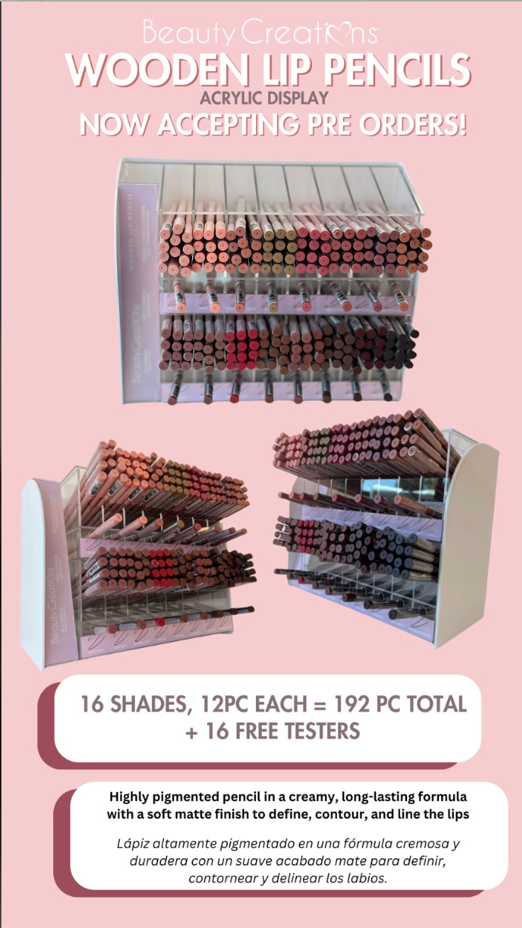 Wooden lip pencils display - Beauty Creations