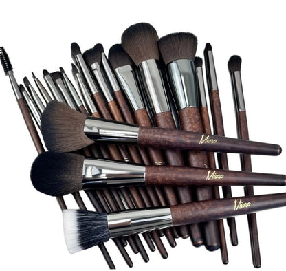 Dark Wood Set Brochas Mizz Brushes 24 Piezas | Mizz Brushes