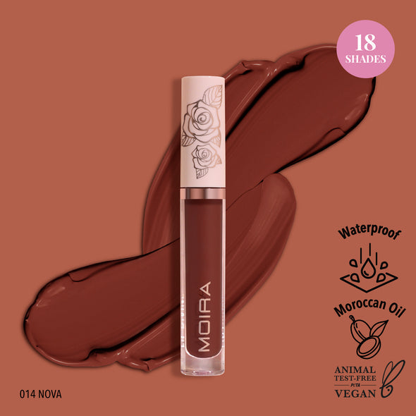 LIP DIVINE LIQUID LIPSTICK (014, NOVA) -MOIRA - Compra Maquillaje y Artículos de Belleza | Belle Queen Cosmetics